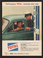 publicité 1960 station service TOTAL voiture argent billet pompiste essence
