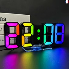 Seutgjie Horloge Murale Numérique Digitale Réveil Lumineux LED 14 RGB Couleur 1