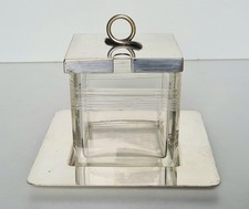 Sucrier en cristal et métal