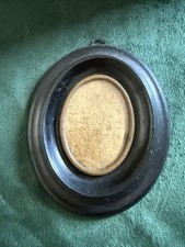 ANCIEN PETIT CADRE NAPOLÉON 3 BOIS NOIRCI VERRE BOMBE ÉPOQUE 19eme