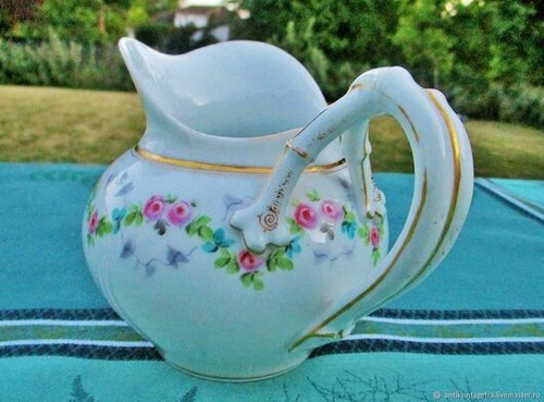 Pot crème roses porcelaine - crème,