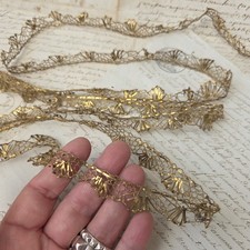 RUBAN GALON XVIIIè Fil d’Or Ancien 150 cm Cannetille French Galloon 18thC