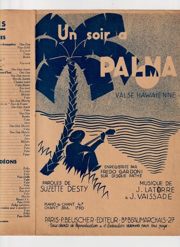 Valse hawaï partition - partition, soir
