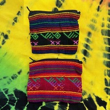 Lot De 2 Sacs À Main En Coton 100% Fait Main Petit Sac À Monnaie 4"x3"