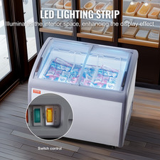 Vitrine Réfrigérée À Crème Glacée Vitrine À Glaces Gelato Commerciale 264L