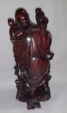 BOUDDHA RIEUR EN BOIS ENTOURE D'ENFANTS