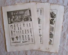 3 Planches gravées 18e Panckoucke Encyclopédie MALLETIER coffre - Arts & Métiers