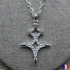 Pendentif Croix du Sud argent 925 – Symbole Touareg Agadez, option chaîne argent