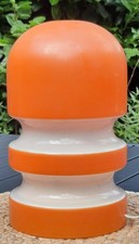 Lampe verre opalin orange obus