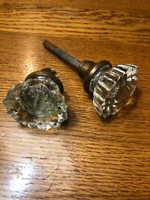 Antique Vintage Victorian Glass Door Knob Handle SALVAGE restoration STAR 