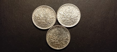 Lot pièces 5f en - 3, de