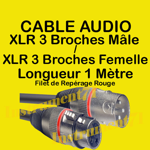 Câble xlr broches mâle - 1,