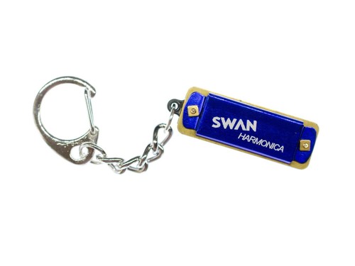 Porte clés harmonica bleu - porte-clés,