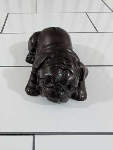 Bulldog figurine brown solid - bulldog,