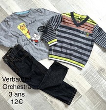 VERBAUDET Orchestra 3 ANS GARCON : pull coton  + Jean + T Shirt.