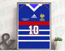 Affiche France 1998 Domicile - Champion du Monde - Maillot Face avant (Zidane)