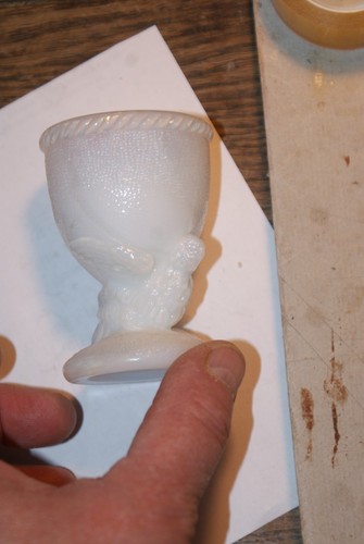 Coquetier poule opaline blanc - poule,