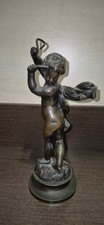Bronze Putti Angelot Musicien Clodion Enfant Au Triangle XIXeme