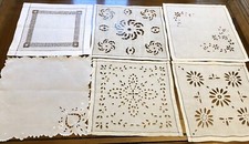 6 anciens napperons en fil de