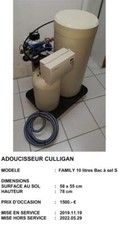 ADOUCISSEUR CULLIGAN modèle Family 10 LITRES avec bac à sel S