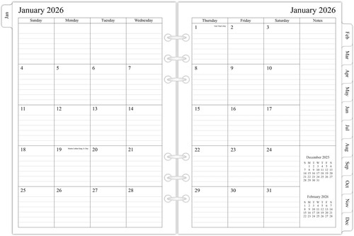 Ring binder monthly - a5,