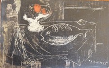 André LIBION (1924-1993) Huile 22x14cm 1955  École de Paris Jeune Peinture