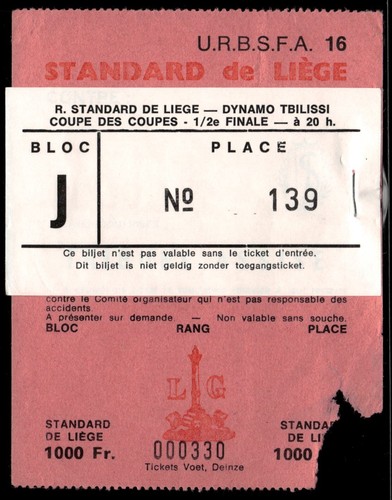 Ticket 1982 standard - de, liege