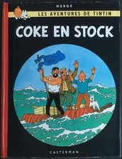 TINTIN Coke en stock 4ème plat B24 EO belge 1958 Excellent état, plastifié