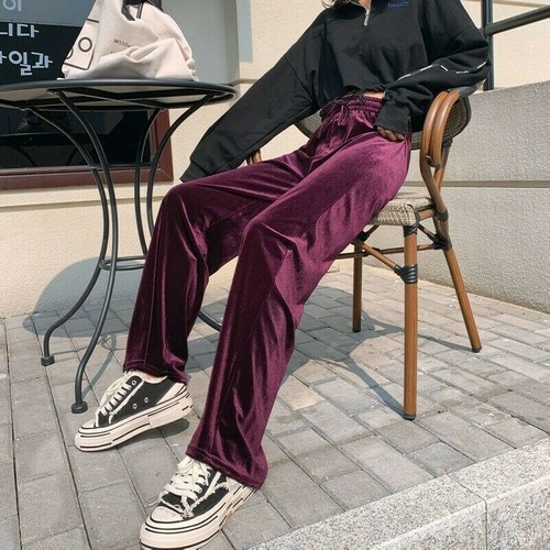Femme velours pantalon jambe - velours,