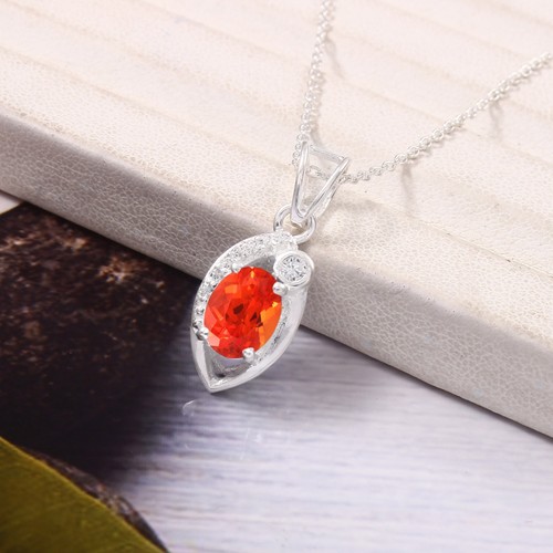 Orange saphir pendentif 925 - orange,