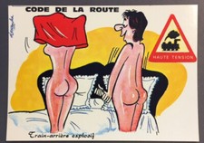 Carte postale Humoristique - Train-arrière explosif (126)
