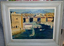 Tableau Huile sur panneau Le Port de Marseille. Vendu sans le cadre