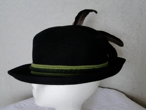 Chapeau tyrolien ancien noir - tyrolien,