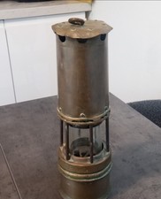 Ancienne lampe de mineur à flamme – Verre Baccarat France – Laiton / Cuivre