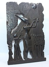 UNIQUE PHARAONIQUE ANCIEN ROI EGYPTIEN Akhenaton Nefertiti au temple du...