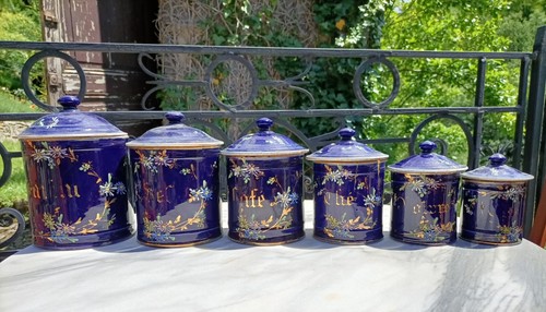 Série pots épices bleus - à,