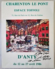 D'ANTY HENRY affiche originale exposition 1986 (signée et dédicacée