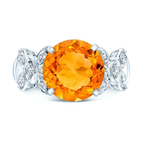 Orange rond citrine diamant - orange,