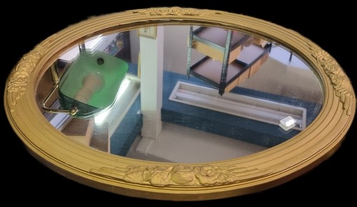 Miroir ovale decor fleurs - miroir,