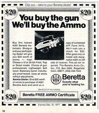 1977 small Print Ad of Beretta