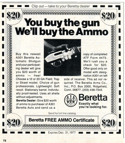 1977 small print beretta - ad,