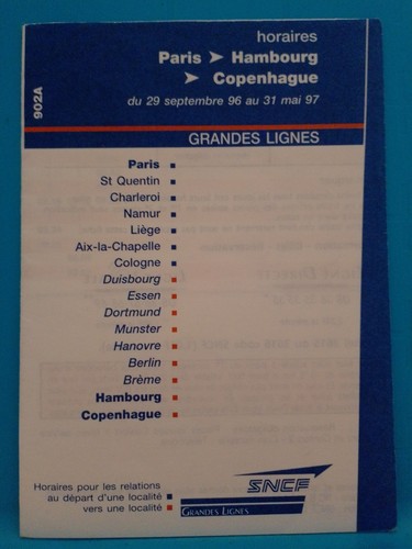 Horaires paris hambourg - paris,