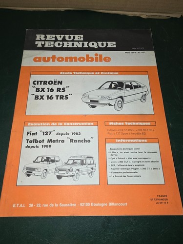 Revue technique rta 431 - technique,