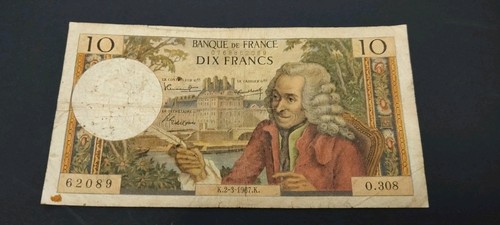 Billet francs voltaire - 10,