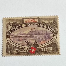 Timbre Vignette Suisse Exposition Nationale Genève 1896