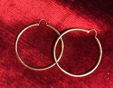 Grandes créoles crochets vintage plaqué Or 18 carats, diamètre 4,5 cm.