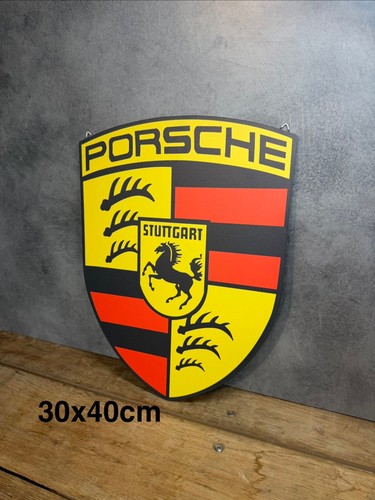 Plaque métal logo porsche - métal,