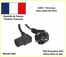 2m CABLE CORDON Coudé Alimentation Electrique Secteur - PC Vidéo projecteur TV 