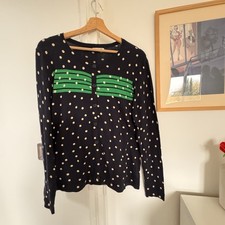 gilet cardigan pois bleu