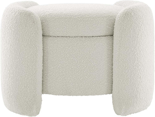 Chic boucle storage ottoman - boucle,